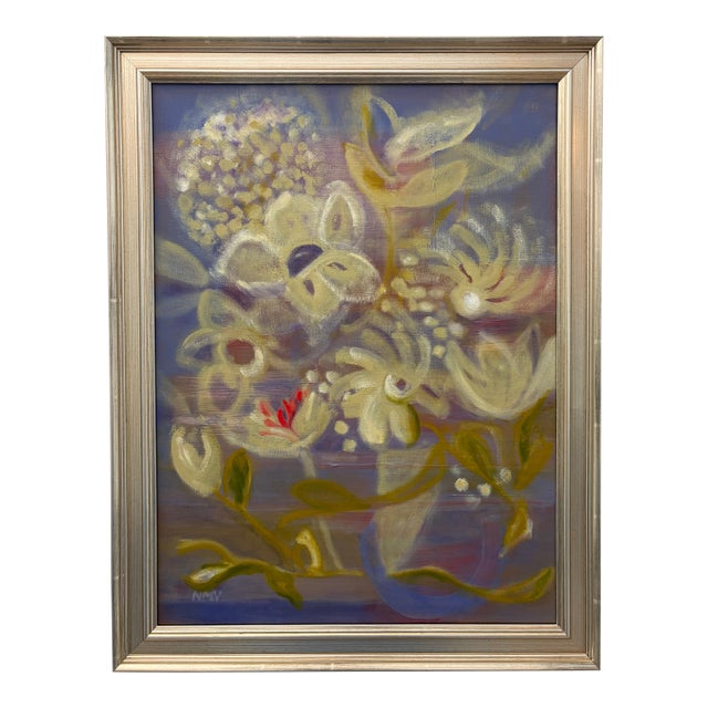 “Floral Dreams” Framed Oil on Linen by Nancy M. Vignola For Sale