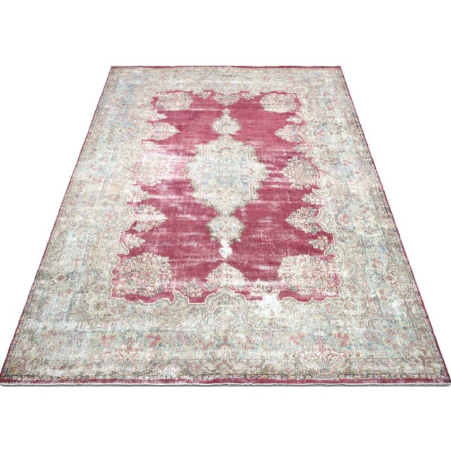 1950s 1950s Persian Kerman Rug For Sale - Image 5 of 7