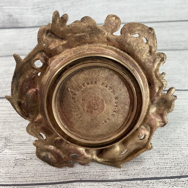 Metal Bronze Ashtray With Matchbox Holder Frank and De Keyser For Sale - Image 7 of 10