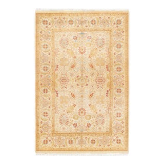 Mogul, One-of-a-Kind Hand-Knotted Area Rug in Ivory, 4' 2" x 6' 2" For Sale