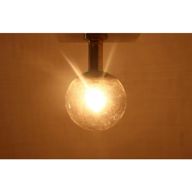 1970s Textured Glass Ceiling Lamp from Glashütte Limburg, 1970s For Sale - Image 5 of 6