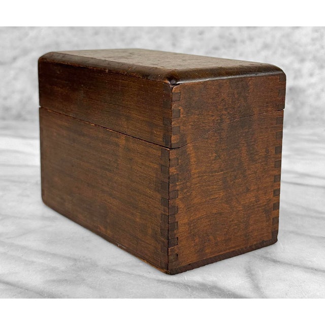 1940s Vintage Traditional Wood Card Catalog File Library Box For Sale - Image 5 of 9