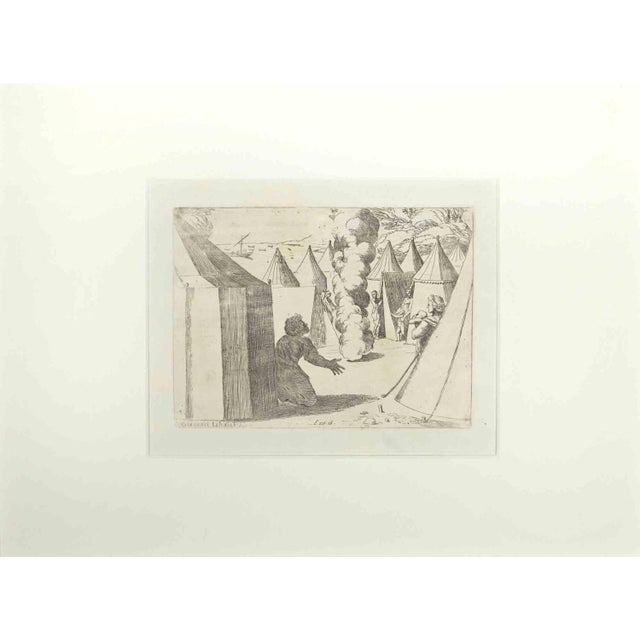 Giovanni Lanfranco, Exodus 16, Old Testament Story, Etching, 1607 For Sale - Image 3 of 3