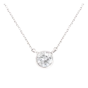 .925 Sterling Silver 1/2 Cttw Diamond Bezel 18" Pendant Necklace (I-J Color, I2-I3 Clarity)
