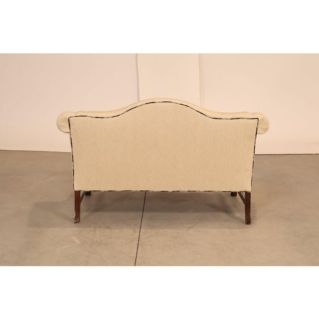 Ethan Allen Vintage Chippendale Style Upholstered Loveseat For Sale - Image 17 of 18