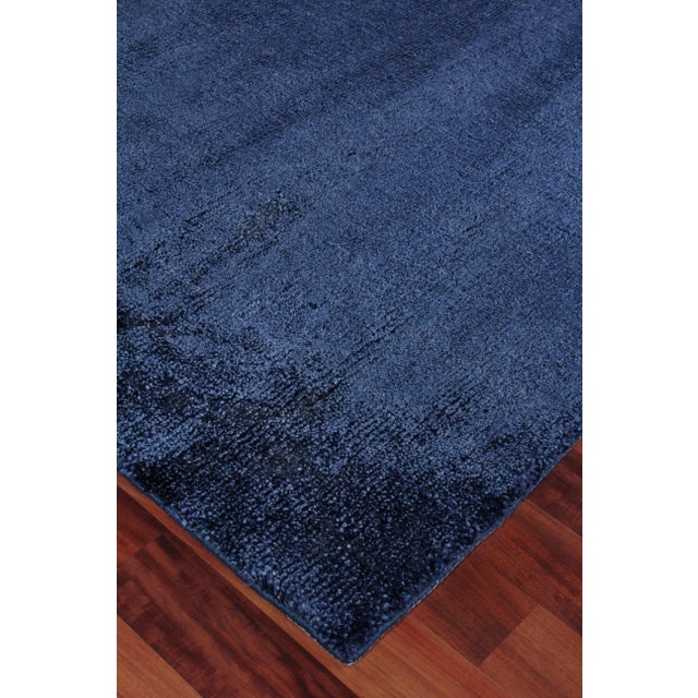 Exquisite Rugs Milton Hand Loom Viscose Navy Blue 9 X12 Chairish