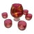 Vintage Cranberry Etched Brandy Glass Set- 7 Pieces For Sale