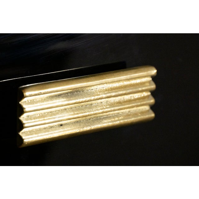 Metal Italian Black Varnished Sideboard in the style of Vittorio Dassi, 1950s For Sale - Image 7 of 8