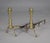Mid 19th Century Pair American Brass Andirons For Sale - Image 5 of 6