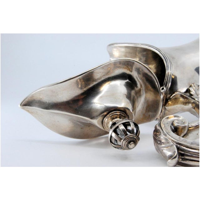 Smooth Silver Jug with Knob on Hinged Lid For Sale - Image 4 of 10