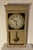 Classic American school house clock from early 20th century painted glass front door key for winding bottom of face wood &...