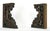 Dark tone solid oak hand carved decorative brackets. Good condition with appropriate wear from age, with one displaying a...