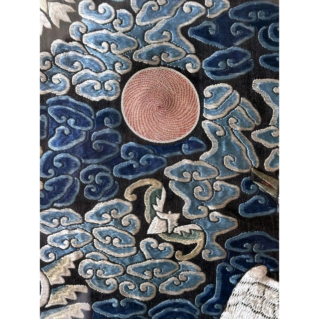 Textile Late 19th Century Framed Chinese Qing Dynasty Embroidered Sixth Rank Badge For Sale - Image 7 of 10