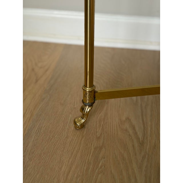 Metal Mid-Century Italian Style Brass & Glass Cocktail Table With Sculptural Hooved Feet For Sale - Image 7 of 8