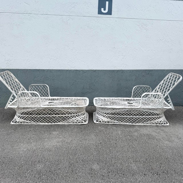1980s Mid Century Modern Spun Fiberglass Chaise Lounges - A Pair For Sale - Image 5 of 7