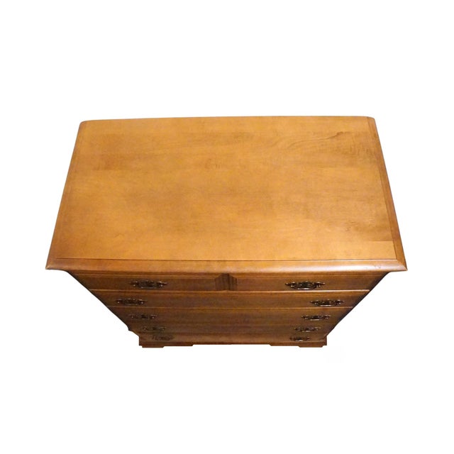 Bassett Furniture Solid Hard Rock Maple Colonial Early American 36" Chest of Drawers 229-01-251 For Sale - Image 10 of 14