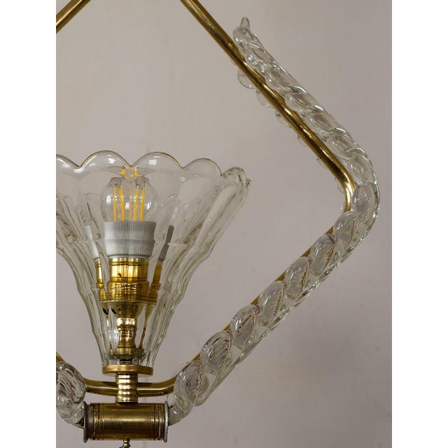 Art Deco Murano Glass Pendant attributed to Ercole Barovier for Barovier& Toso, 1930s For Sale - Image 4 of 15