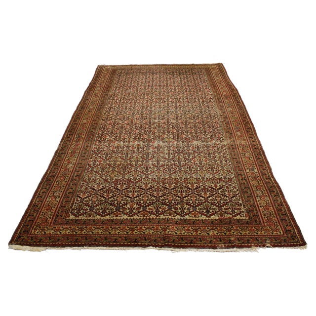 Rustic Late 19th Century Antique Persian Malayer Rug - 05'06 X 09'04 For Sale - Image 3 of 5