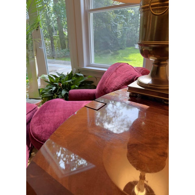 Custom Dapha Burgundy Lounge Chair & Ottoman Set For Sale - Image 16 of 18