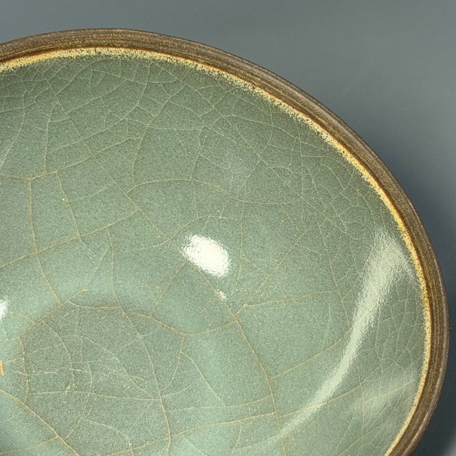 Chinese Antique Chinese Longquan Celadon Crackle Bowl For Sale - Image 3 of 6
