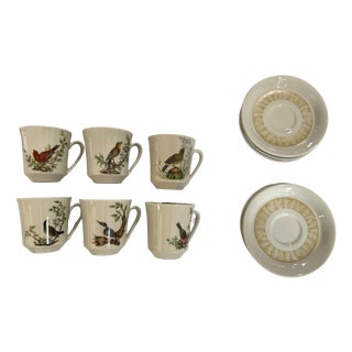 Bird-Themed Coffee Service from Villeroy and Boch, Set of 12 For Sale