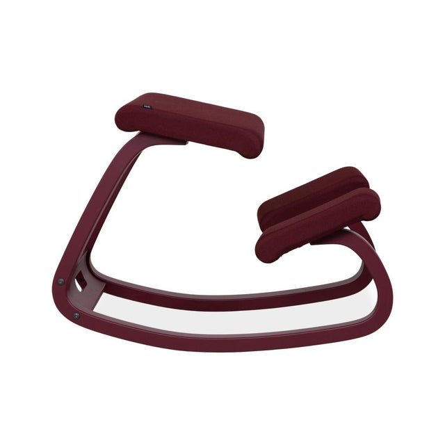 Purple Variable Monochrome Wooden Kneeling Chair in Violet Plum Fabric by Peter Opsvik for Varier For Sale - Image 8 of 12