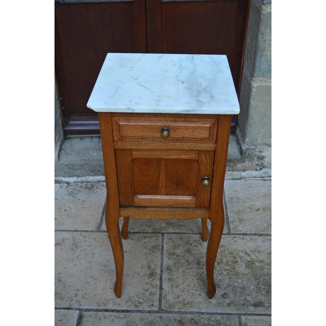 French Art Nouveau Beds and Nightstand in Oak, 1910, Set of 3 For Sale - Image 15 of 18