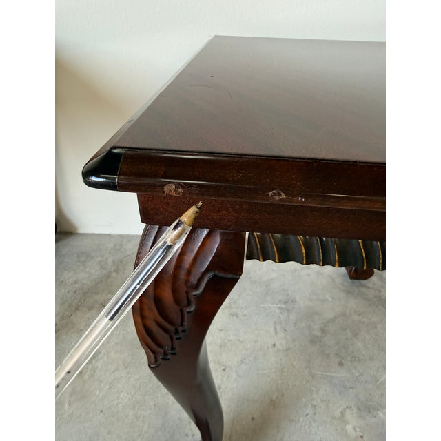 Pair of Vintage Georgian Style Mahogany Wooden Nightstands With Carved Claw Feet For Sale - Image 14 of 17