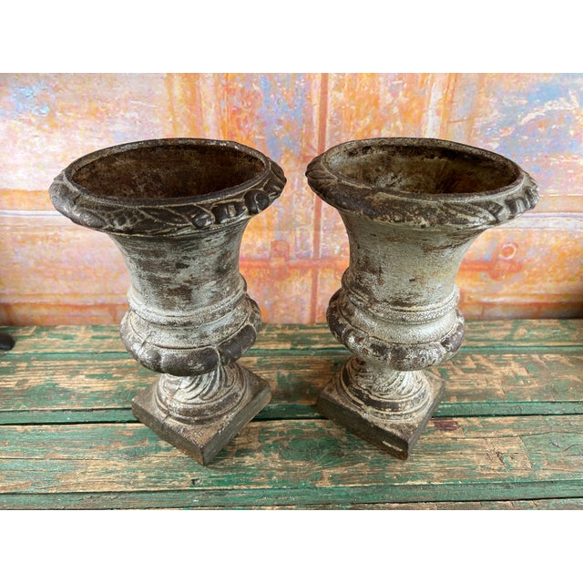 Cast Iron Medici Vases, 1864, Set of 2 For Sale - Image 3 of 16