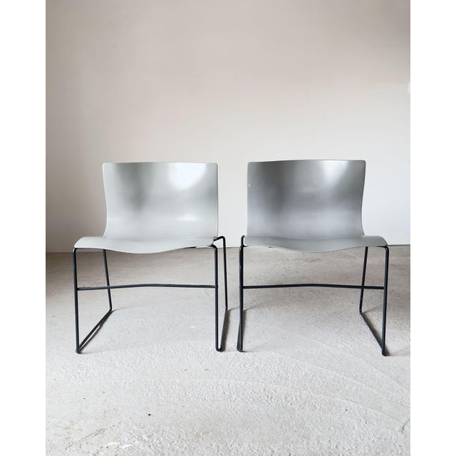 Silver Handkerchief Chairs by Massimo & Lella Vignelli for Knoll, 1980s, Set of 6 For Sale - Image 14 of 18