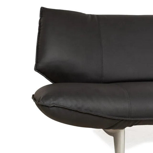 Leolux Tango Vegan Leather Two Seater Black Sofa from Leolux For Sale - Image 4 of 12