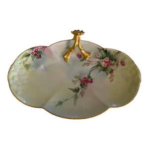 Antique Limoges Porcelain Single Handle Serving Dish