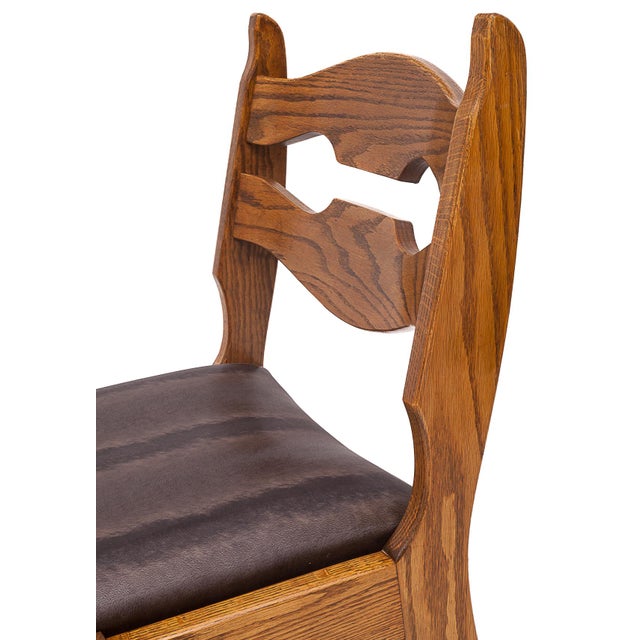 Tan Chairs by Guillerme and Chambron, 1950s, Set of 6 For Sale - Image 8 of 11