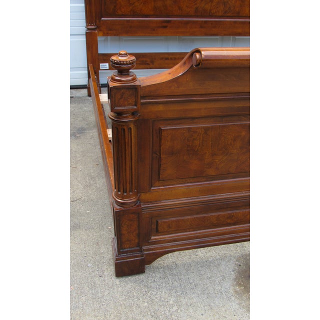 Ethan Allen 1980s Ethan Allen Townhouse Collection King Bed Burl Stunning For Sale - Image 4 of 11