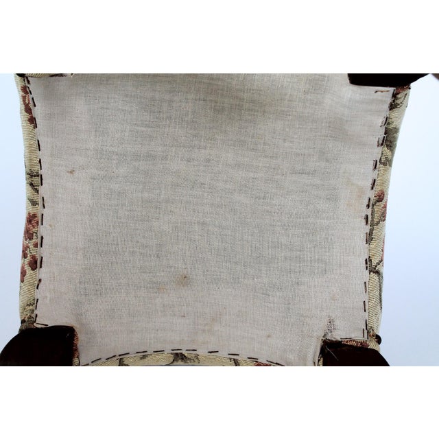 Queen Anne-Style Upholstered Footstool For Sale - Image 12 of 12