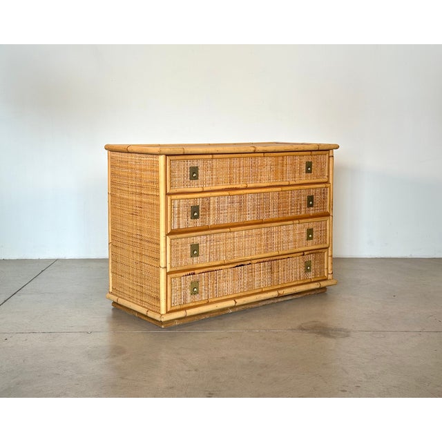 Wicker and Bamboo Chest of Drawers from Dal Vera, 1970s For Sale - Image 10 of 10