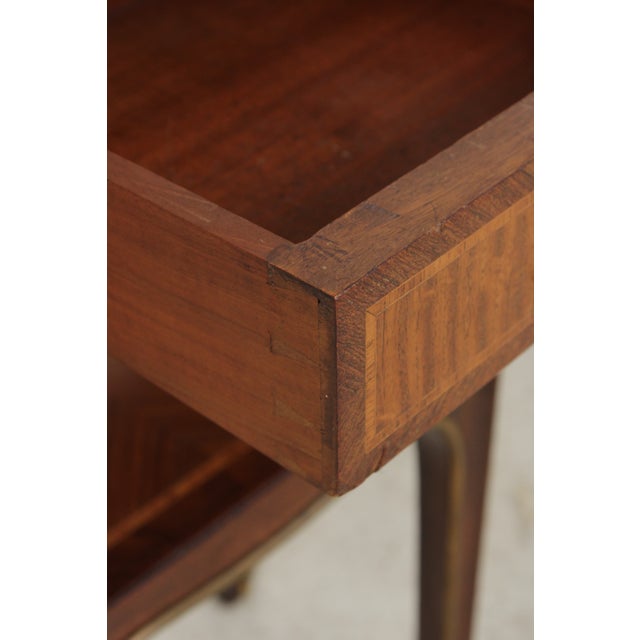 Stone French Louis XV Marble Top Bronze Mounted Nightstand For Sale - Image 7 of 16