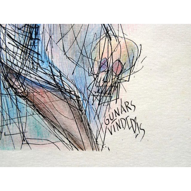 Dance. Paper, ink, colored pencils, 25.5x15 cm This piece is attributed to the mentioned designer/maker. It has no...