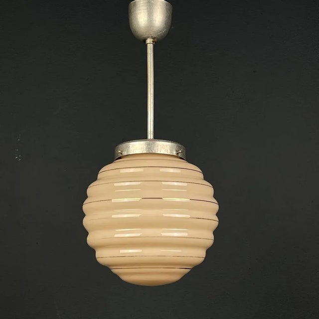 Vintage Pink Glass Pendant Lamp, Italy, 1950s For Sale - Image 13 of 13