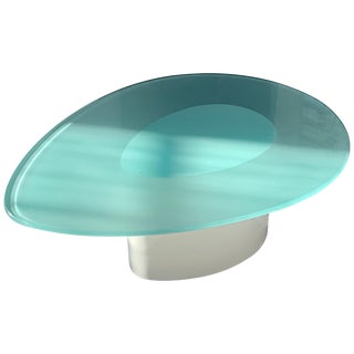 Oval Glass Top Coffee Table For Sale