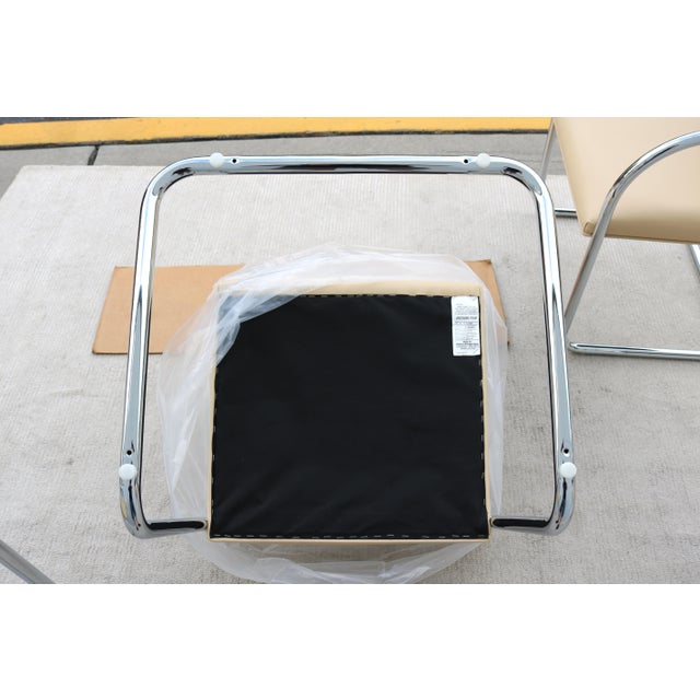 Ludwig Mies Van Der Rohe Brno Tubular Chairs in Beige Leather by Gordon, Set of 4 For Sale - Image 17 of 18