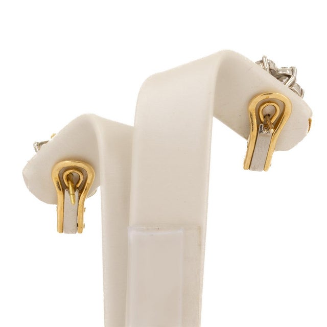 Late 20th Century Platinum & 18k Ruby Earrings, A Pair For Sale - Image 4 of 4