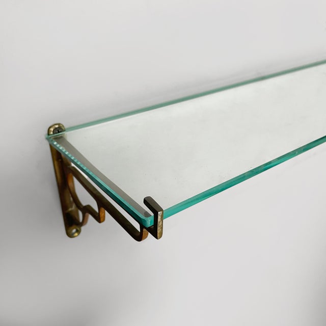 Gold Art Deco Italian Shelf in Glass and Brass, 1930s For Sale - Image 8 of 14