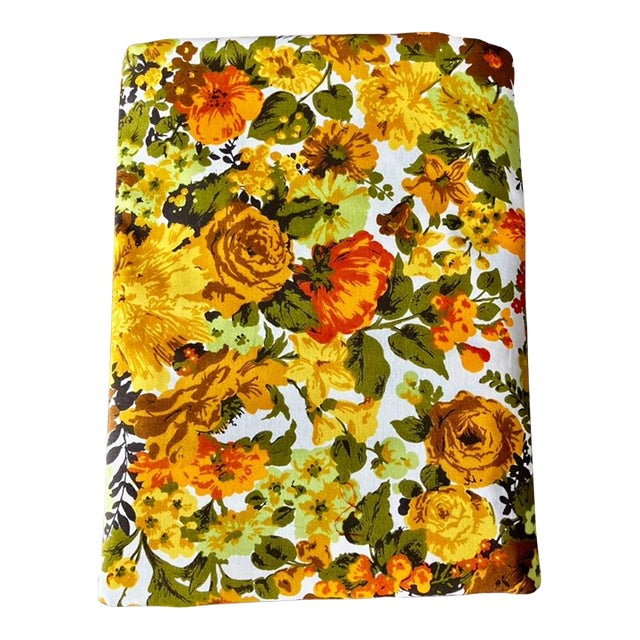 Vintage MCM Original Decorator Screen Print Bloomcraft Fabric - 11 Yards For Sale