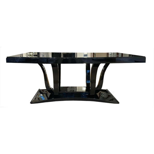Art Deco Dining Table in Black Lacquer, 1930 For Sale - Image 4 of 13