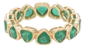 Natural 4.12 cts Zambian emerald band ring 18k gold