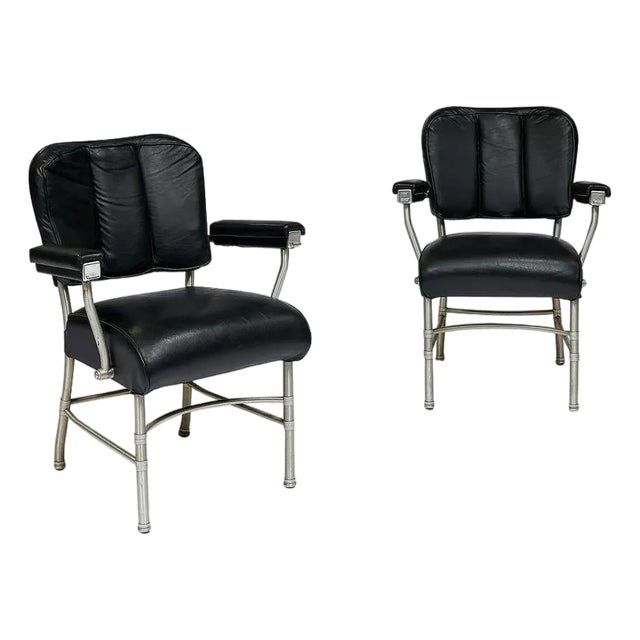 1930s Pair of Armchair Warren McArthur Rare Model with Hidden Ashtrays For Sale