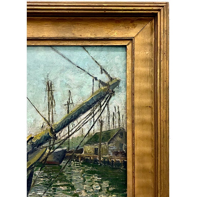 Harborside Painting of “The Old Wreck” For Sale - Image 4 of 9