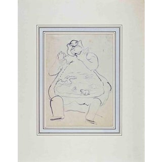 Leo Longanesi, The Glutton, Watercolor on Paper, 1934 For Sale