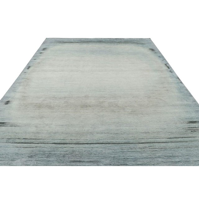 2010s Rug & Kilim’s Contemporary Abstract Rug in Blue, Cream and Black With Striae For Sale - Image 5 of 7